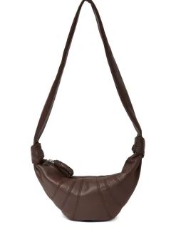 Borsa piccola Croissant in pelle martellata