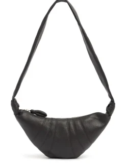 Borsa piccola Croissant in pelle martellata