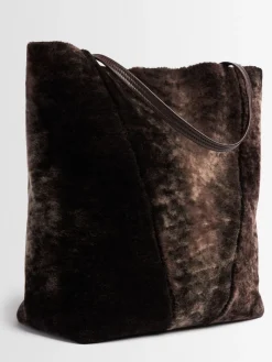 Borsa shopping grande Spin in pelliccia