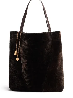 Borsa shopping grande Spin in pelliccia