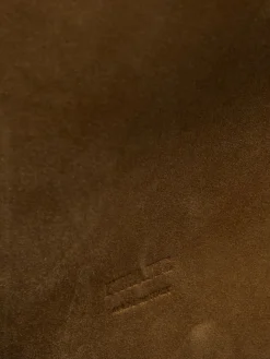 Borsa shopping media Lotus in camoscio