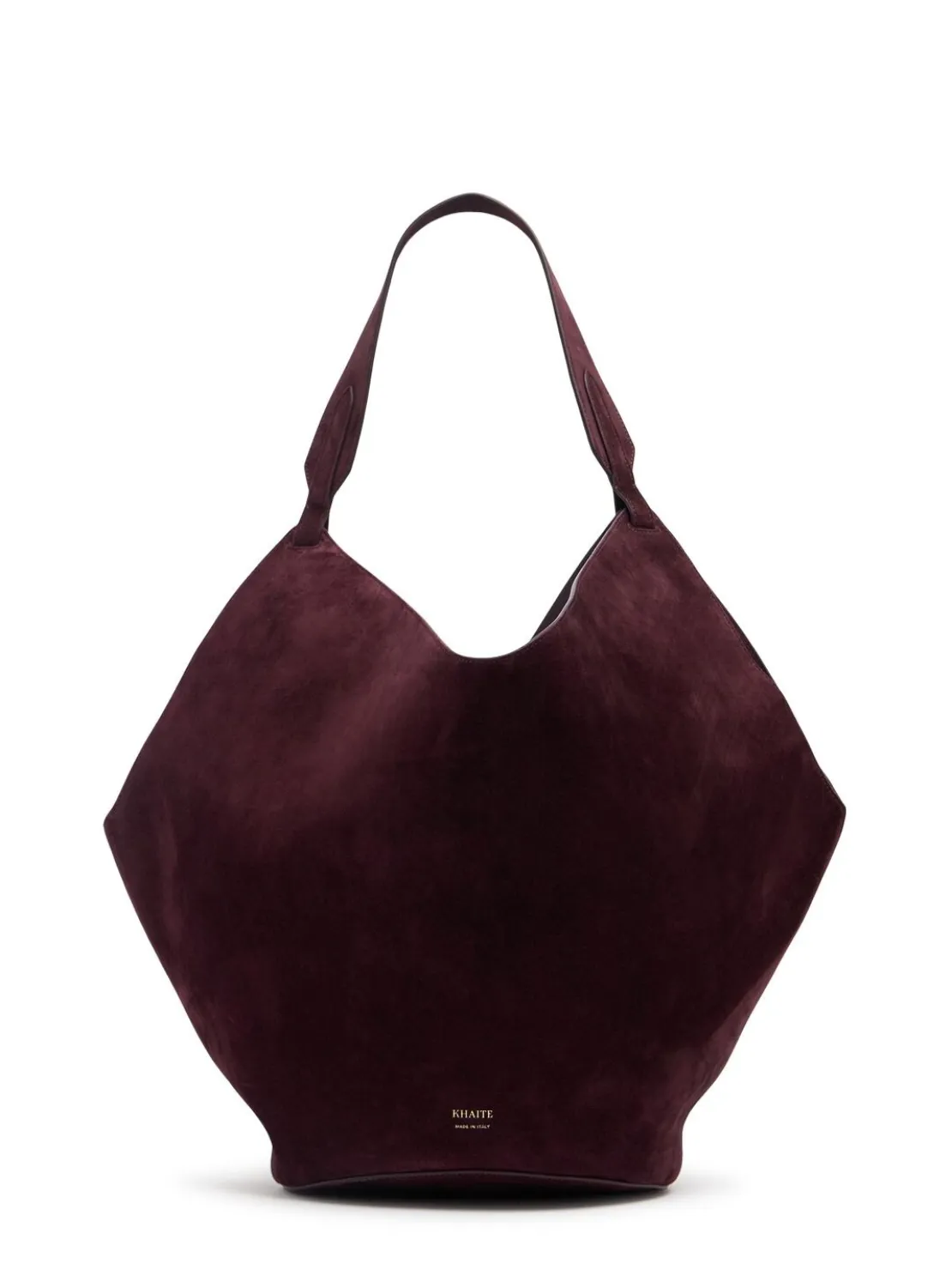 Borsa shopping media Lotus in camoscio