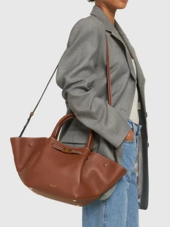 Borsa shopping midi New York in pelle martellata