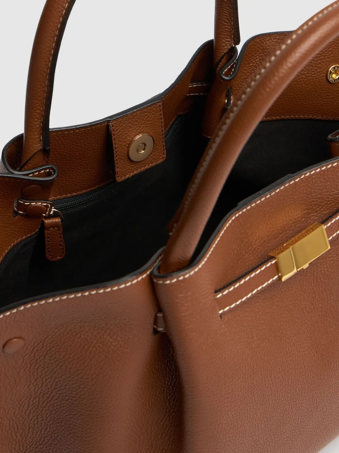 Borsa shopping midi New York in pelle martellata