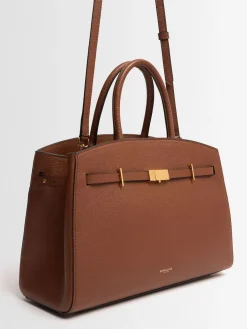 Borsa The Midi Hudson in pelle martellata