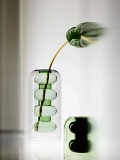Bump tall green vase