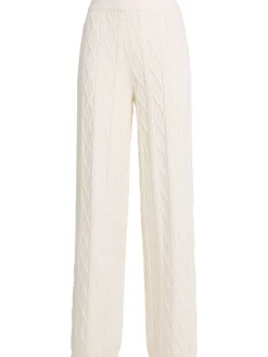 Cable knit nylon blend pants