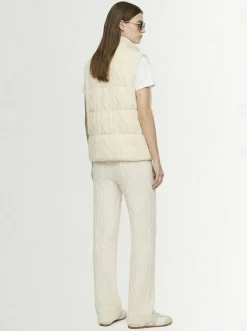 Cable knit nylon blend pants