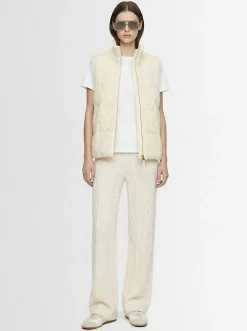 Cable knit nylon blend pants