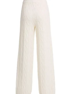 Cable knit nylon blend pants
