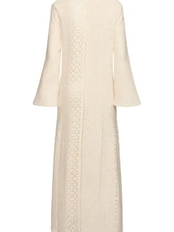 Caftano lungo crochet Nerea con perla
