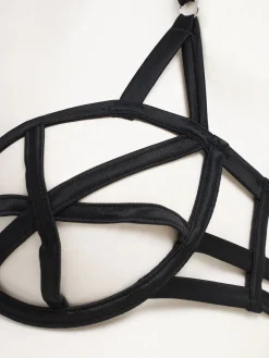 Caged silk bra