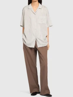 Camicia a maniche corte Jorge in seta a righe