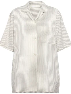 Camicia a maniche corte Jorge in seta a righe