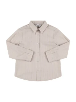 Camicia in popeline di cotone a righe