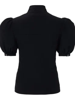 Camicia in seta drappeggiata con fiocco