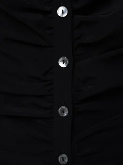 Camicia in seta drappeggiata con fiocco