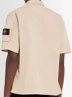 Camicia in twill di cotone stretch