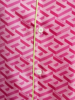 Camicia in twill di seta monogram