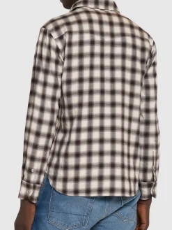 Camicia western in misto cotone check