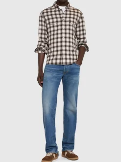 Camicia western in misto cotone check