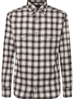 Camicia western in misto cotone check