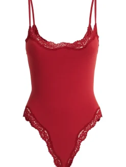 Cami nylon blend thong bodysuit