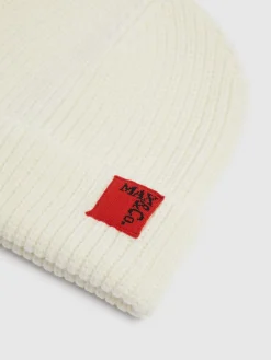 Cappello beanie in maglia di misto lana con logo