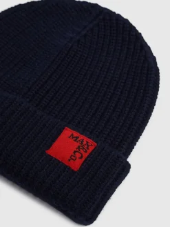 Cappello beanie in maglia di misto lana con logo