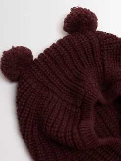 Cappello in maglia di misto lana con pompom