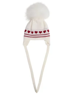 Cappello in misto lana con pompom