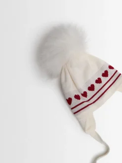 Cappello in misto lana con pompom