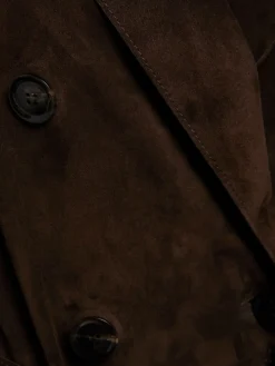 Cappotto doppiopetto in camoscio