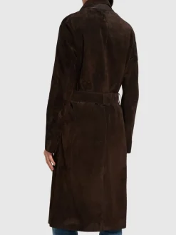 Cappotto doppiopetto in camoscio