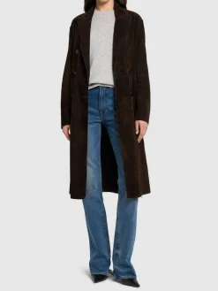Cappotto doppiopetto in camoscio