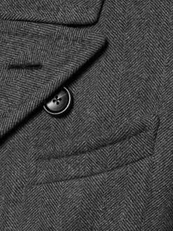 Cappotto doppiopetto in lana spigata