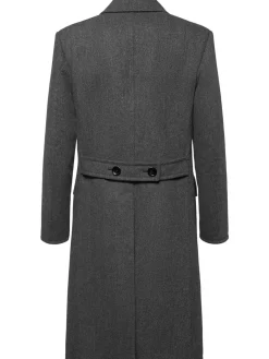Cappotto doppiopetto in lana spigata