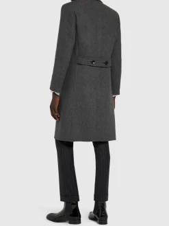 Cappotto doppiopetto in lana spigata