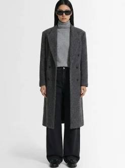 Cappotto doppiopetto in misto lana