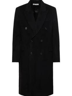 Cappotto doppiopetto in misto mohair