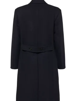 Cappotto doppiopetto in twill di lana