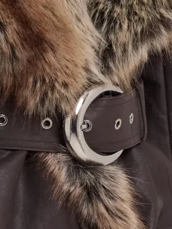 Cappotto lungo con cintura con fibbia