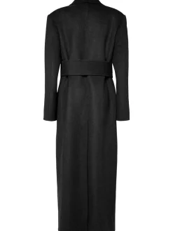 Cappotto lungo Lea in lana con cintura
