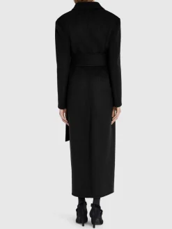 Cappotto lungo Lea in lana con cintura