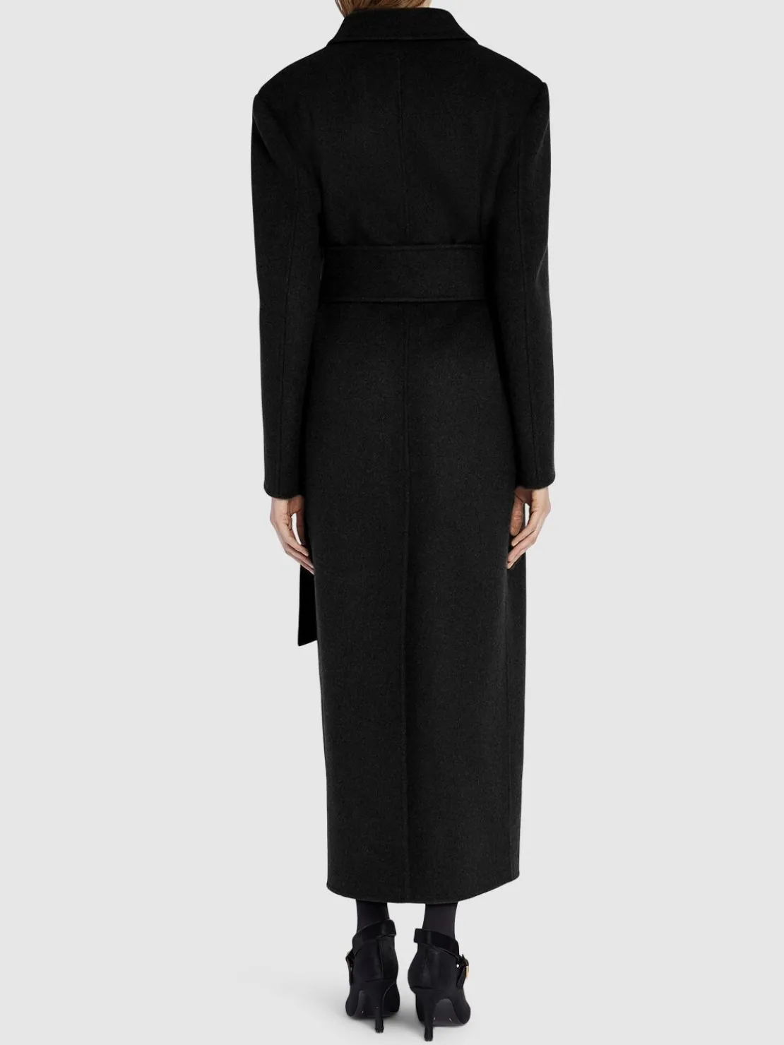 Cappotto lungo Lea in lana con cintura
