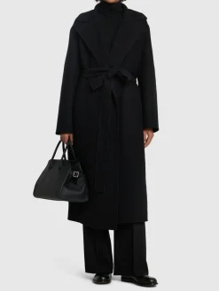 Cappotto lungo Malika in feltro di misto lana