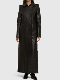 Cappotto lungo Mallory in pelle