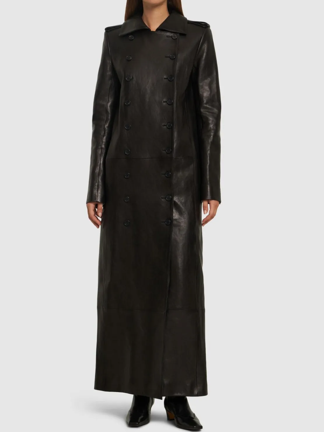 Cappotto lungo Mallory in pelle
