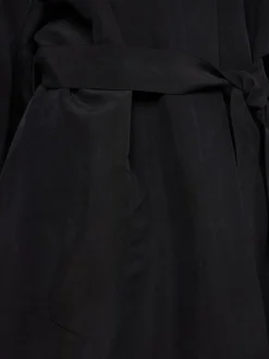 Cappotto lungo Ryo in seta con cintura