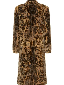 Cappotto midi in pelliccia sintetica leopard